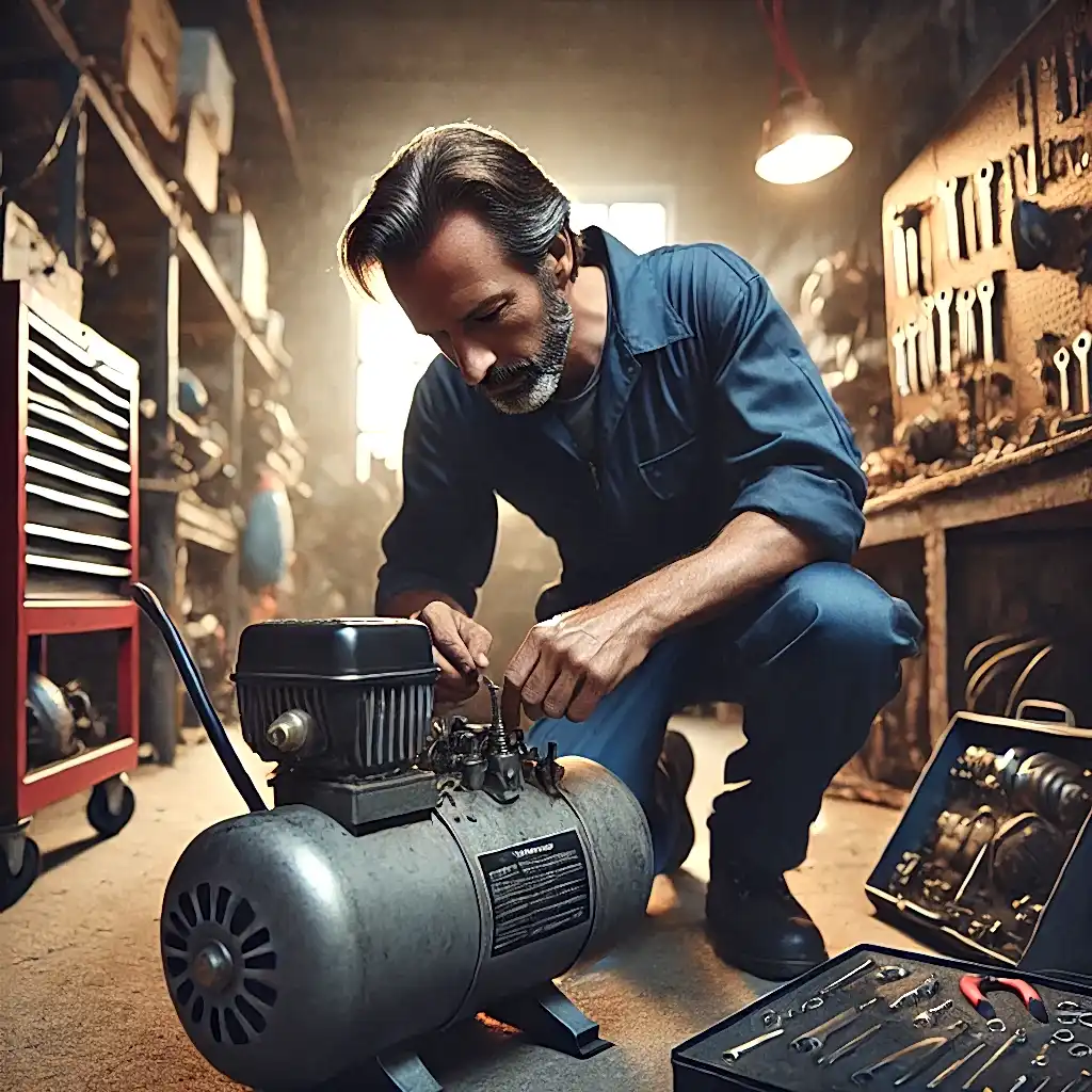 kompresor tamir eden adam